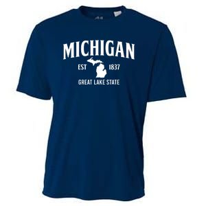 Michigan Est 1837 Great Lake State MI Pride USA Cooling Performance Crew T-Shirt