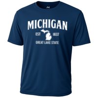 Michigan Est 1837 Great Lake State MI Pride USA Cooling Performance Crew T-Shirt