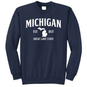 Michigan Est 1837 Great Lake State MI Pride USA Sweatshirt