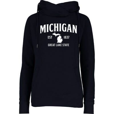 Michigan Est 1837 Great Lake State MI Pride USA Womens Funnel Neck Pullover Hood