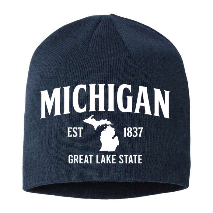 Michigan Est 1837 Great Lake State MI Pride USA Sustainable Beanie