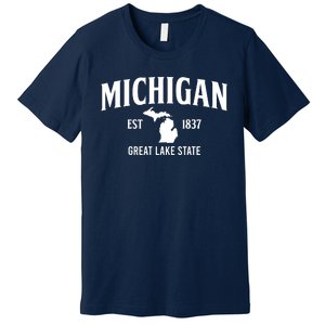 Michigan Est 1837 Great Lake State MI Pride USA Premium T-Shirt