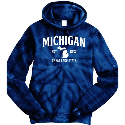 Michigan Est 1837 Great Lake State MI Pride USA Tie Dye Hoodie