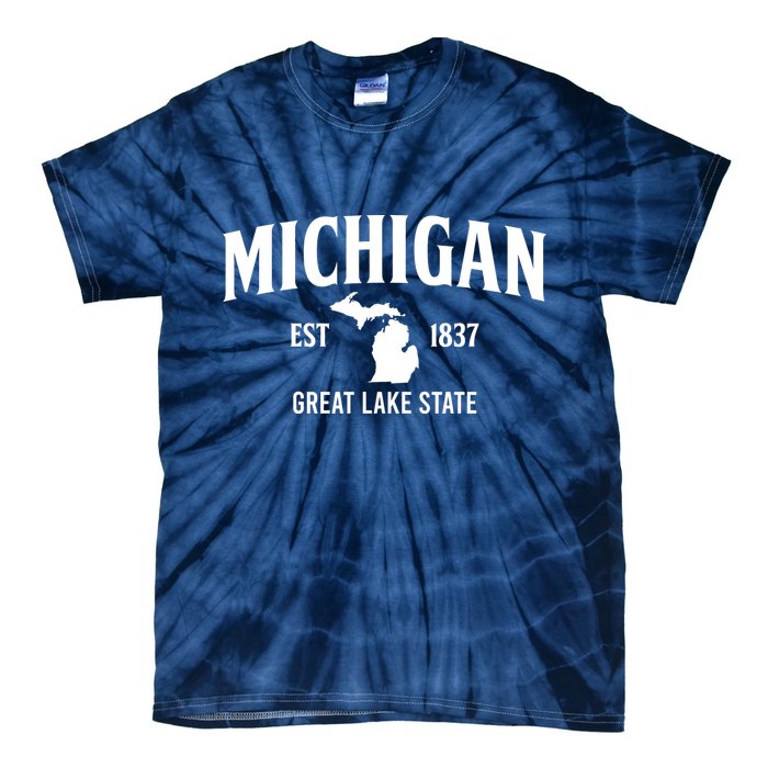 Michigan Est 1837 Great Lake State MI Pride USA Tie-Dye T-Shirt