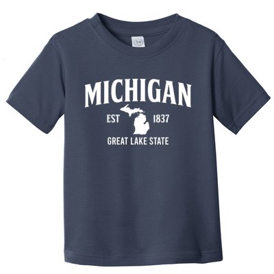Michigan Est 1837 Great Lake State MI Pride USA Toddler T-Shirt