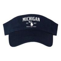 Michigan Est 1837 Great Lake State MI Pride USA Valucap Bio-Washed Visor