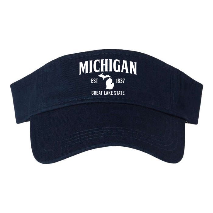 Michigan Est 1837 Great Lake State MI Pride USA Valucap Bio-Washed Visor