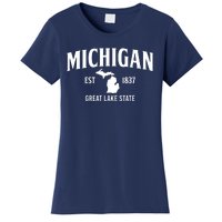 Michigan Est 1837 Great Lake State MI Pride USA Women's T-Shirt