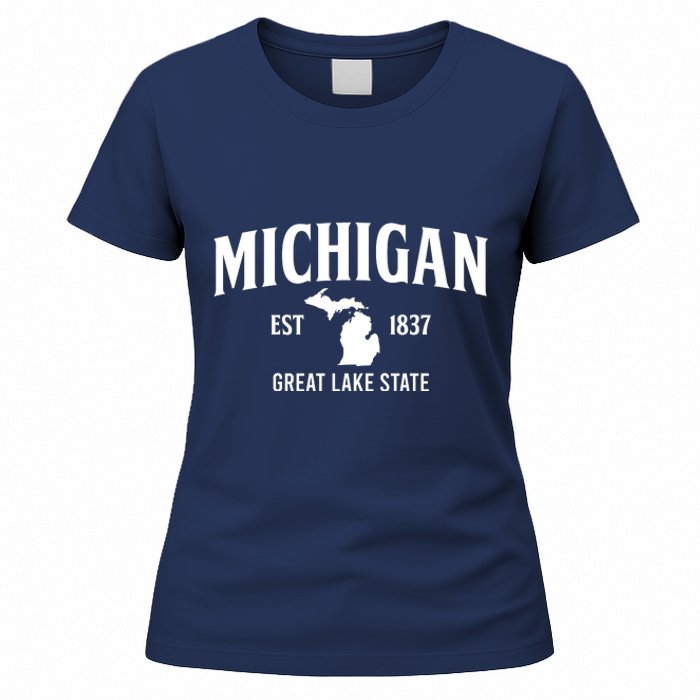 Michigan Est 1837 Great Lake State MI Pride USA Women's T-Shirt