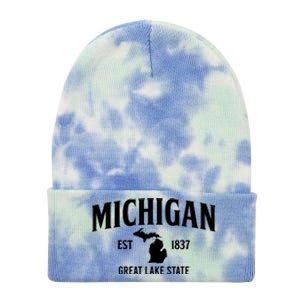 Michigan Est 1837 Great Lake State MI Pride USA Tie Dye 12in Knit Beanie