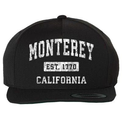 Monterey Est 1770 California Ca Vintage Established Sports Design Wool Snapback Cap