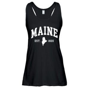 Maine Est 1820 Distressed Worn Design Classic Ladies Essential Flowy Tank