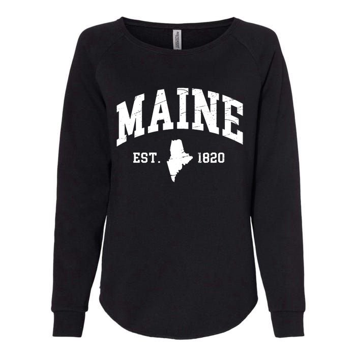 Maine Est 1820 Distressed Worn Design Classic Womens California Wash Sweatshirt