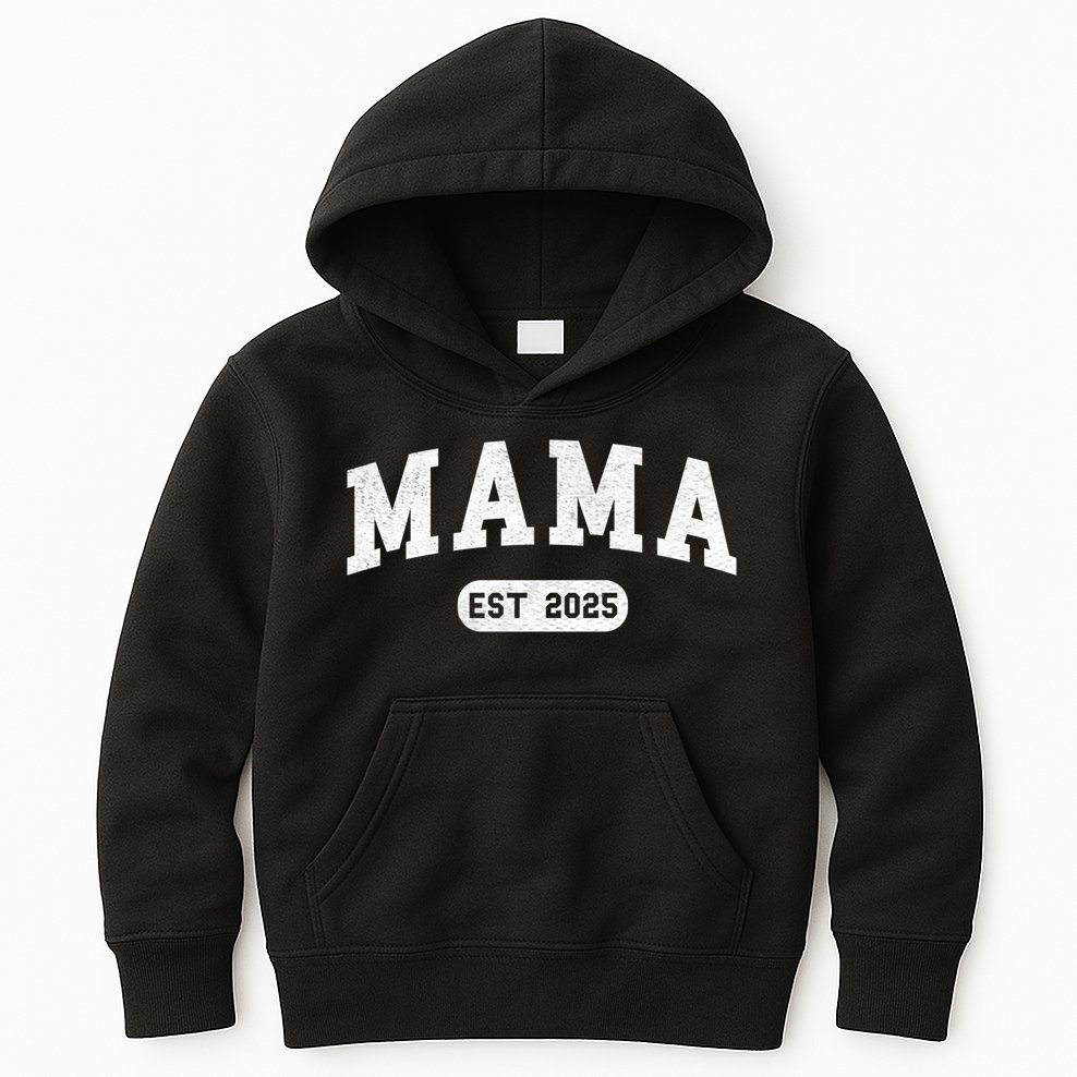 Mama Est 2025 Expect Baby Mother 2025 New Mom 2025  Kids Hoodie