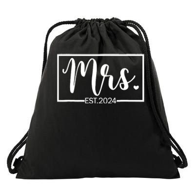 Mrs. Est. 2024 Just Married Wedding Wife Mr & Mrs Gifts Drawstring Bag