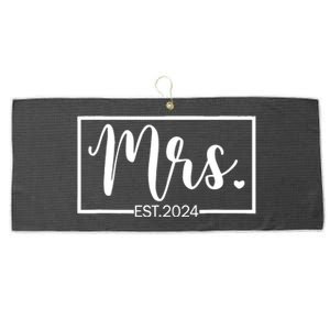 Mrs. Est. 2024 Just Married Wedding Wife Mr & Mrs Gifts Large Microfiber Waffle Golf Towel