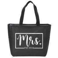 Mrs. Est. 2024 Just Married Wedding Wife Mr & Mrs Gifts Zip Tote Bag