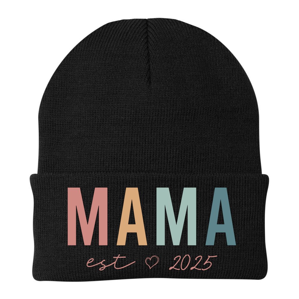 Mama Est 2025 Expect Baby Mothers Day Beanie
