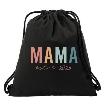 Mama Est 2025 Expect Baby Mothers Day Drawstring Bag