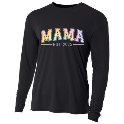 Mama Est. 2025 Expect Baby New Mama Promoted To Mama 2025  Cooling Performance Long Sleeve Crew