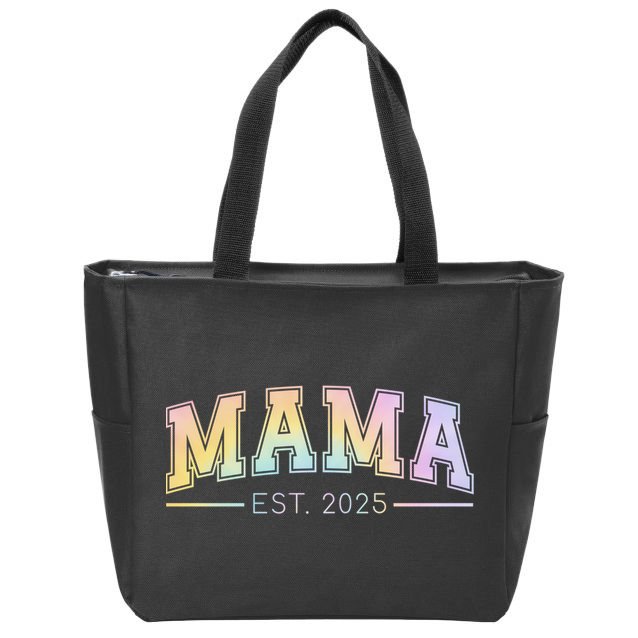 Mama Est. 2025 Expect Baby New Mama Promoted To Mama 2025  Zip Tote Bag