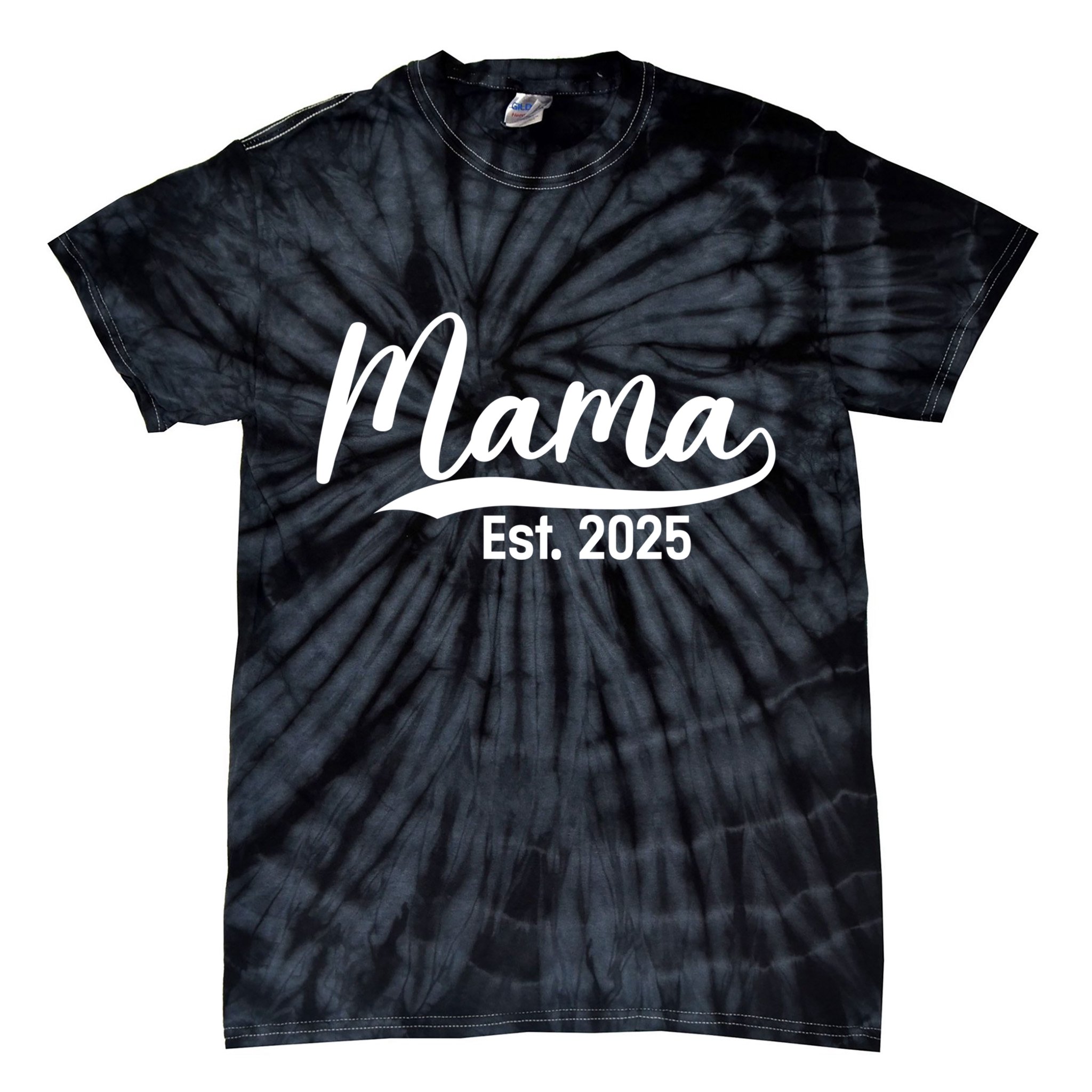 Mama Est. 2025 Expect Baby Mothers Day 2025 New Mom  Tie-Dye T-Shirt