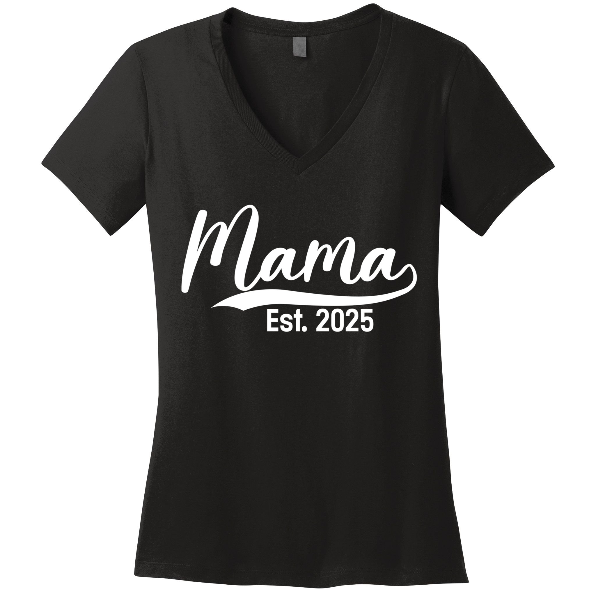 Mama Est. 2025 Expect Baby Mothers Day 2025 New Mom  Women's V-Neck T-Shirt