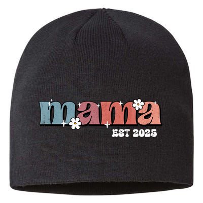 Mama Est 2025 Mother's Day New Mom Expect Baby Mama To Be  Sustainable Beanie