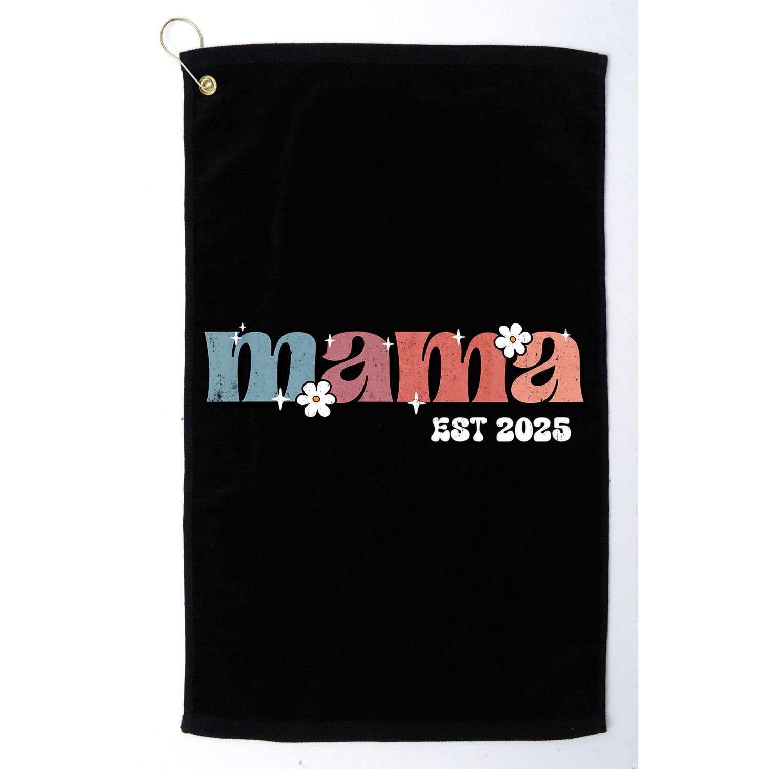 Mama Est 2025 Mother's Day New Mom Expect Baby Mama To Be  Golf Towel