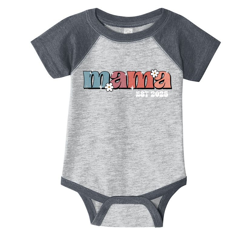 Mama Est 2025 Mother's Day New Mom Expect Baby Mama To Be  Infant Baby Jersey Bodysuit