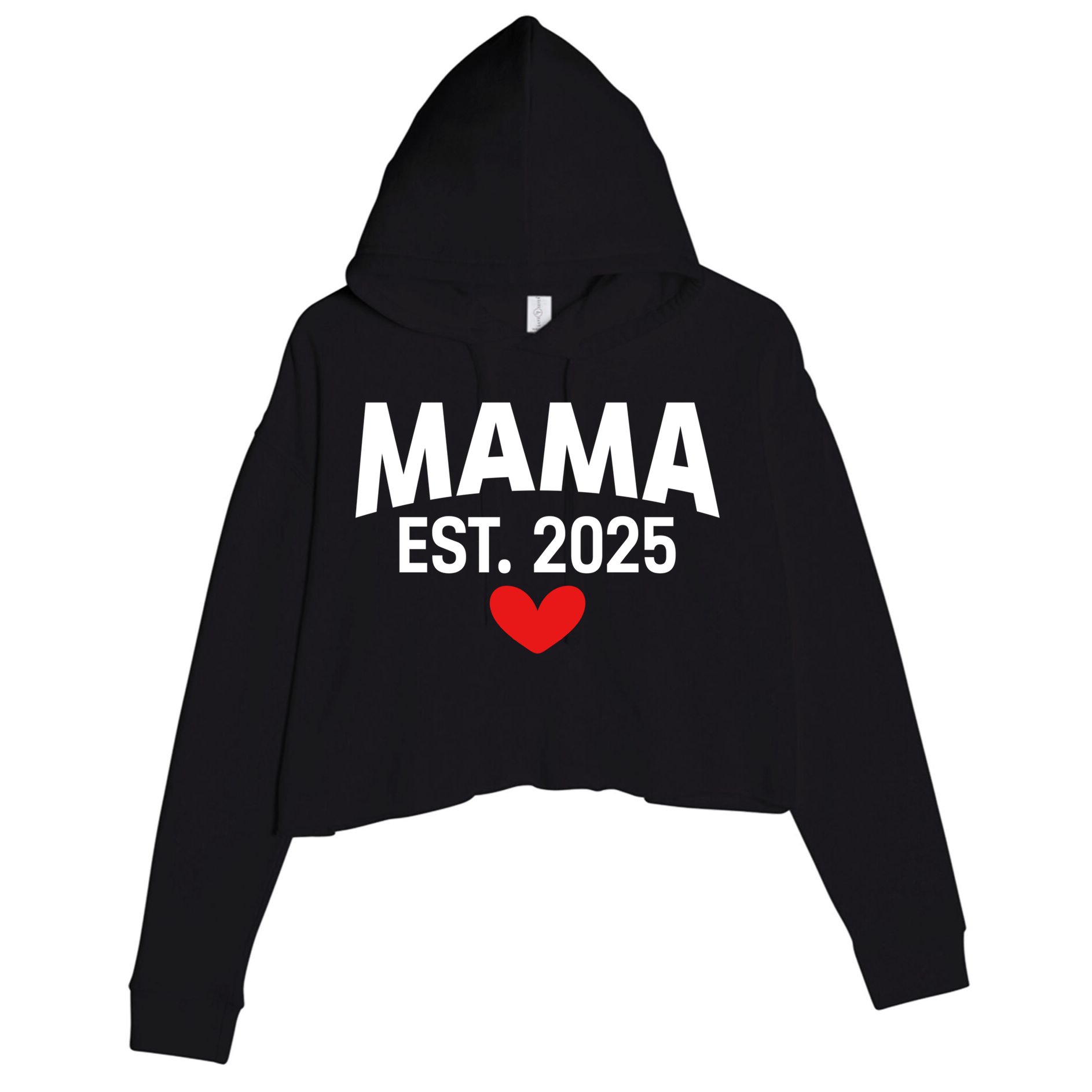 Mama Est. 2025 Expect Baby New Mom Mama 2025 Mothers Day  Crop Fleece Hoodie