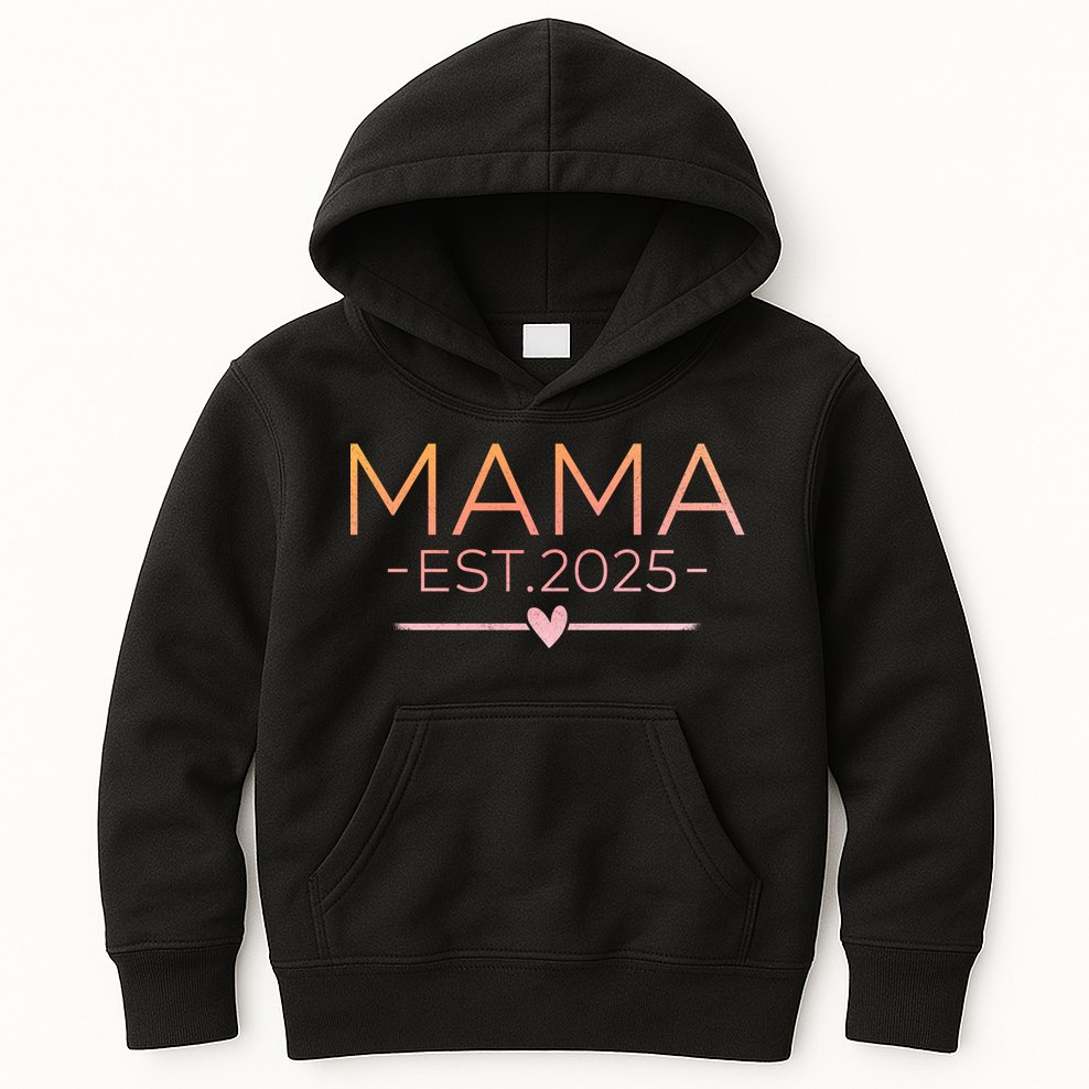 Mama Est. 2025 Expect Baby New Mom Mothers Day Kids Hoodie