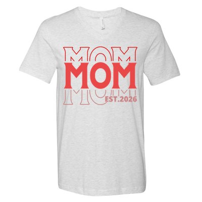Mama Est. 2026 Expect Baby New Mom Mothers Day V-Neck T-Shirt