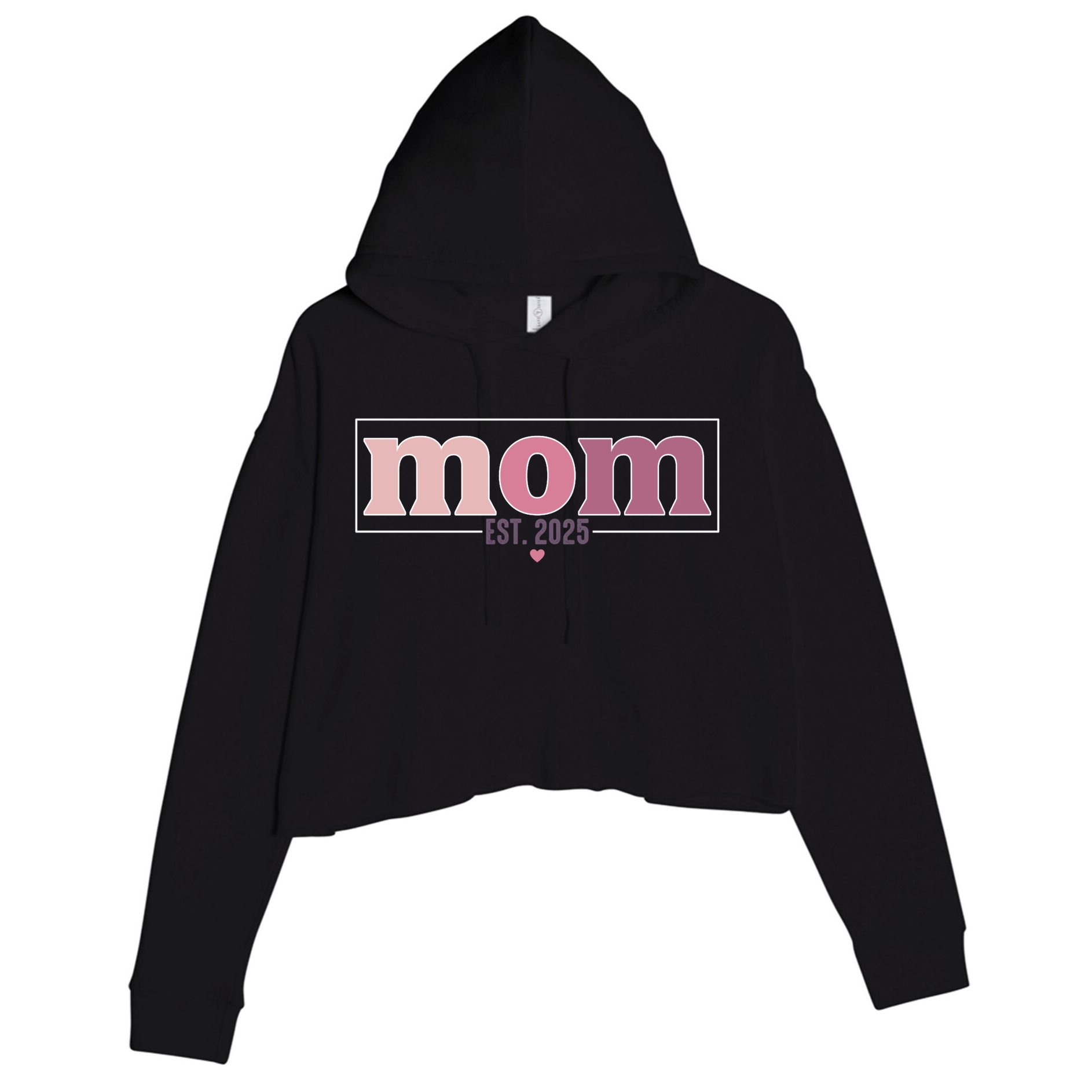 Mama Est. 2025 Expect Baby New Mom Mothers Day Crop Fleece Hoodie