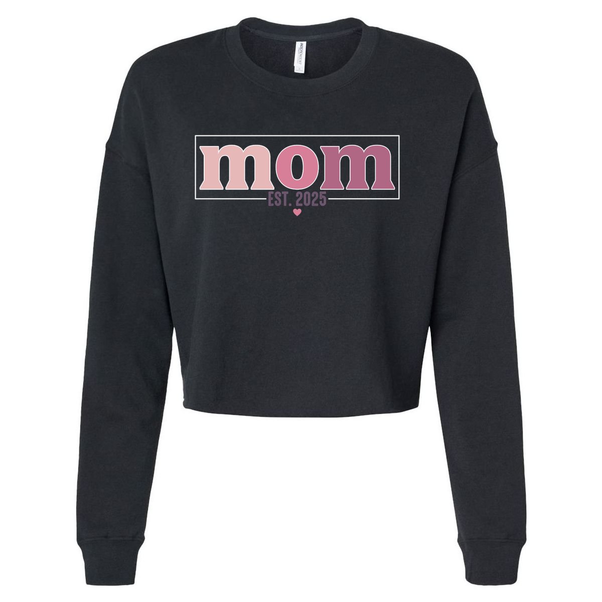 Mama Est. 2025 Expect Baby New Mom Mothers Day Cropped Pullover Crew