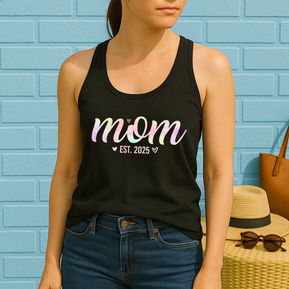 Mom Est 2025 Expect Baby New First Mommy Mama Mother's Day  Womens Tank Top