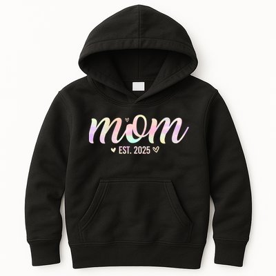 Mom Est 2025 Expect Baby New First Mommy Mama Mother's Day  Kids Hoodie