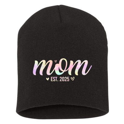 Mom Est 2025 Expect Baby New First Mommy Mama Mother's Day  Short Acrylic Beanie