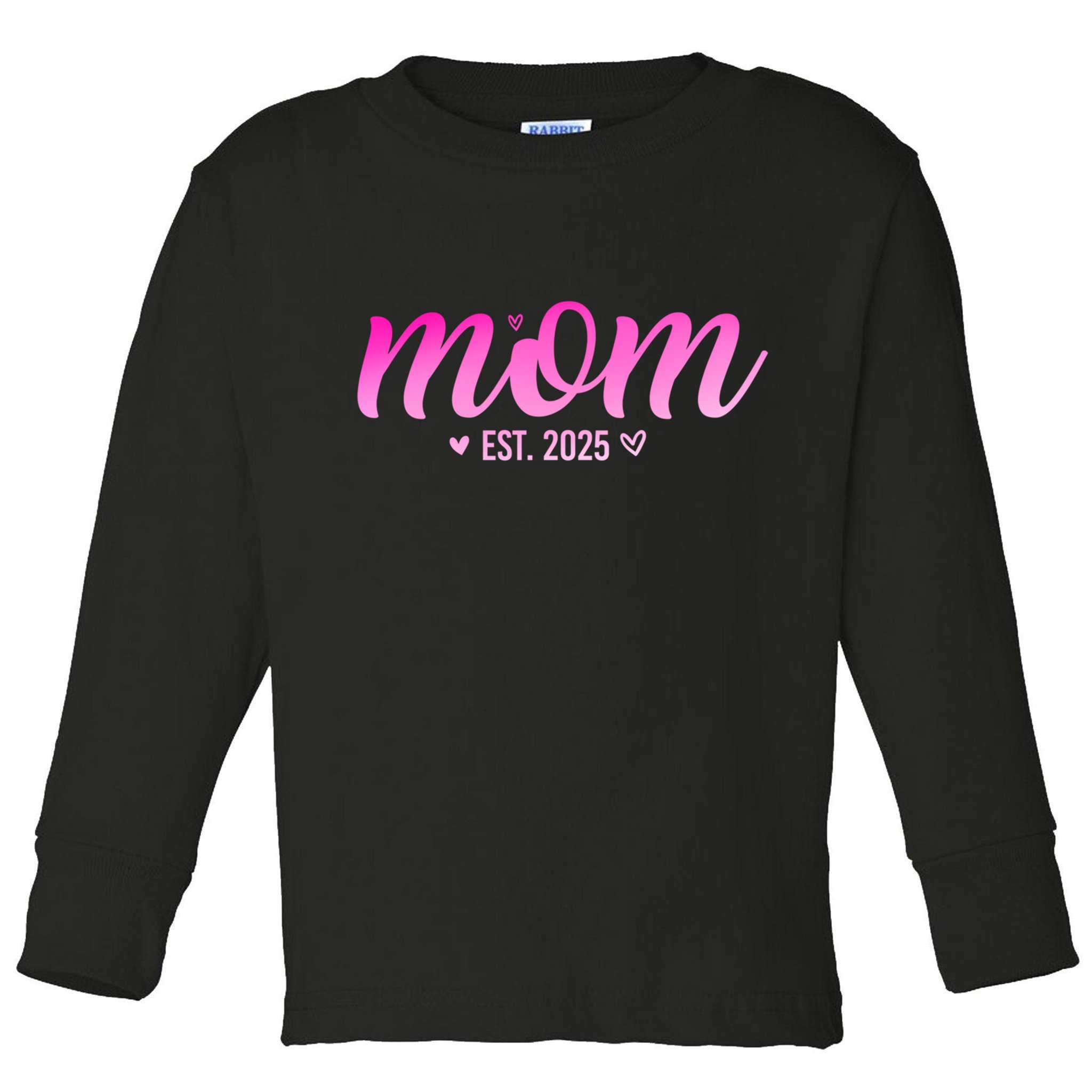 Mom Est 2025 Expect Baby New First Mommy Mama Mother's Day  Toddler Long Sleeve Shirt