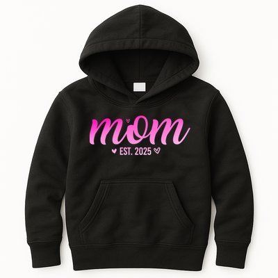 Mom Est 2025 Expect Baby New First Mommy Mama Mother's Day  Kids Hoodie