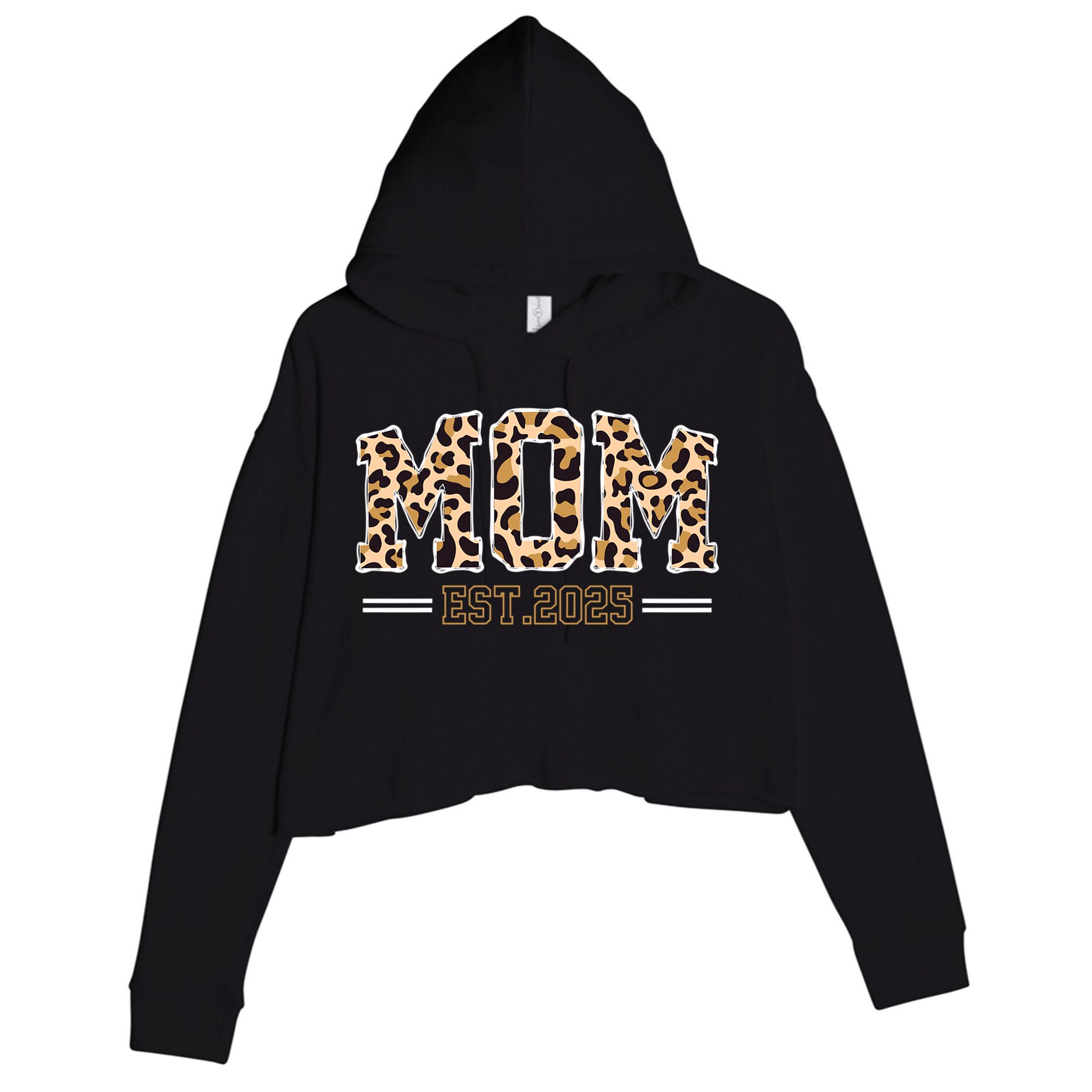 Mom Est 2025 Expect Baby New First Mommy Mama Mother's Day  Crop Fleece Hoodie