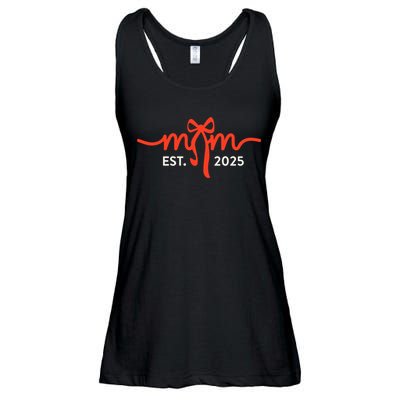 Mom Est 2025 Expect Baby New First Mommy Mama Mother's Day  Ladies Essential Flowy Tank
