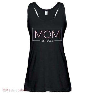 Mom Est 2025 Expect Baby New First Mommy Mama Mother's Day  Ladies Essential Flowy Tank