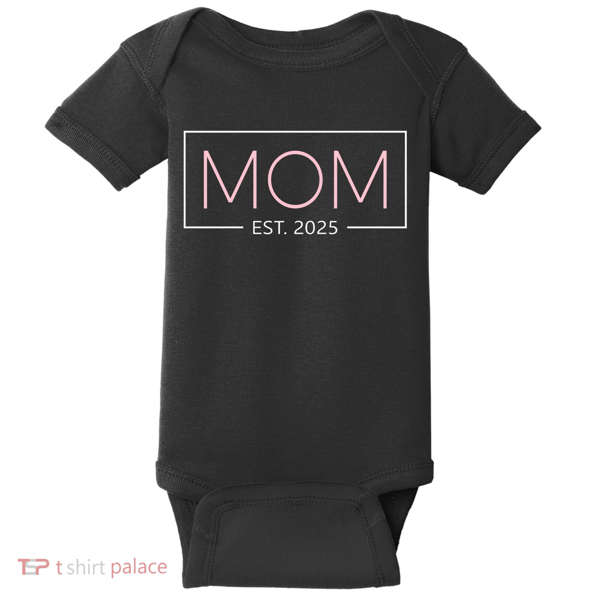Mom Est 2025 Expect Baby New First Mommy Mama Mother's Day  Baby Bodysuit