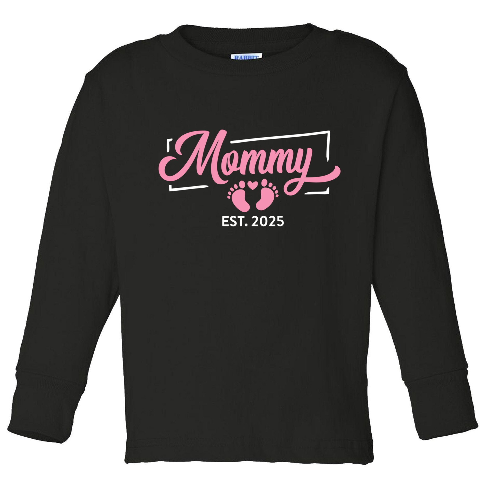 Mommy Est 2025 Expect Baby New First Mom Mama Mother's Day  Toddler Long Sleeve Shirt