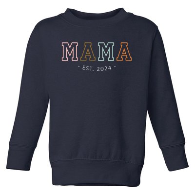 Mama Est 2024 Promoted To Mommy MotherS Day Mom To Be 2024 Toddler Sweatshirt