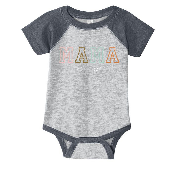 Mama Est 2024 Promoted To Mommy MotherS Day Mom To Be 2024 Infant Baby Jersey Bodysuit