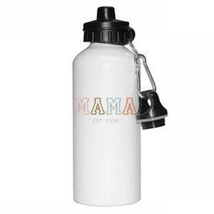 Mama Est 2024 Promoted To Mommy MotherS Day Mom To Be 2024 Aluminum Water Bottle