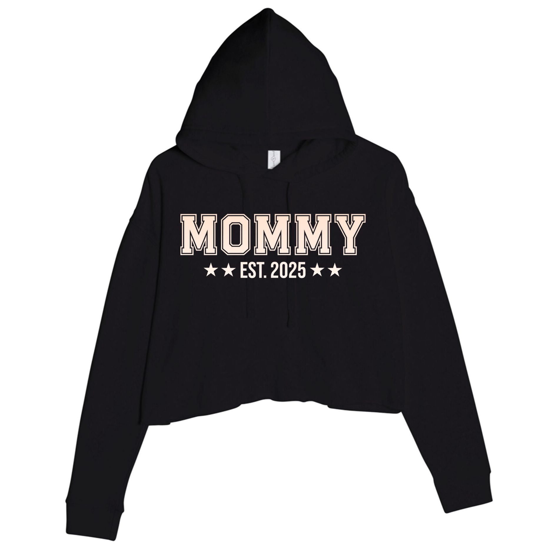 Mommy Est 2025 Expect Baby New First Mom Mama Mother's Day  Crop Fleece Hoodie