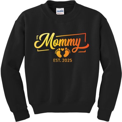 Mommy Est 2025 Expect Baby New First Mom Mama Mother's Day  Kids Sweatshirt